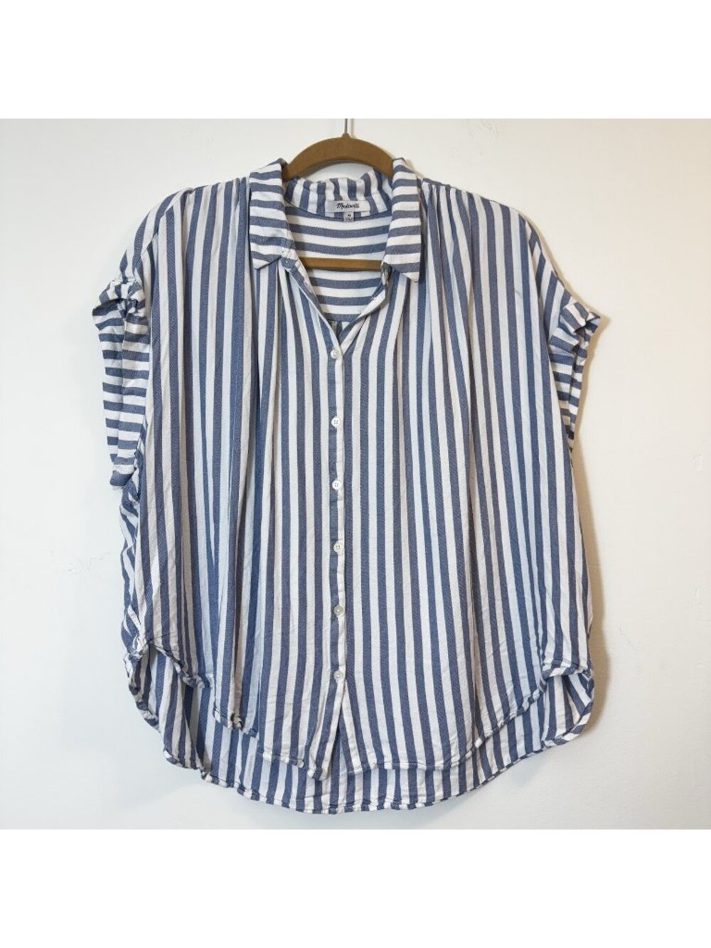 Madewell Women’s Crop Shirt Size 3X In Ballard Stripe Button Down